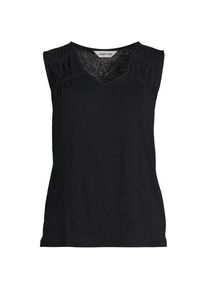 LANDS' END &Auml;rmelloses Soft FlowTop aus Leinenmix in Plus-Gr&ouml;&szlig;e, Damen, size: plus, Schwarz, Leinen/Baumwolle Modal, by Lands' End