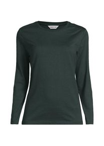 LANDS' END Lang&auml;rmeliges Supima-Shirt mit Rundausschnitt f&uuml;r Damen, Damen, size: regular, Gr&uuml;n, by Lands' End
