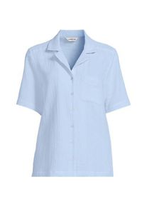 LANDS' END Kurz&auml;rmelige Musselin-Bluse in Plus-Gr&ouml;&szlig;e, Damen, size: plus, Pink, Baumwolle, by Lands' End