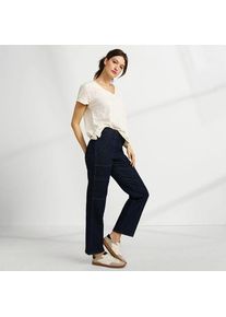 LANDS' END Kn&ouml;chellange Soft Denim Cargojeans f&uuml;r Damen, Damen, size: regular, Blau, Elasthan/Baumwoll-Mischung, by Lands' End