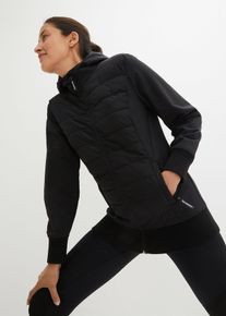 bonprix wasserabweisende hybrid Steppjacke mit Materialmix, schwarz, Gr.38, Winddichte &Uuml;bergangsjacke mit Rei&szlig;verschlusstaschen und softer Innenseite, bequem geschnitten