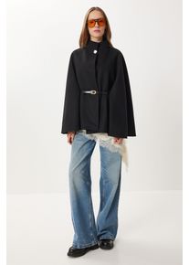 Strukturierter Poncho mit G&uuml;rtel