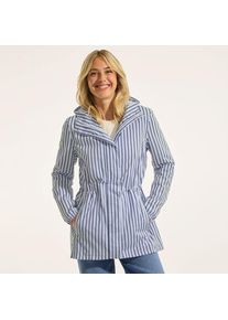 LANDS' END Wasserdichte Gemusterte Regenjacke SQUALL mit Packfach f&uuml;r Damen, Damen, size: regular, Wei&szlig;, Polyester, by Lands' End