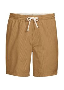 LANDS' END Seersucker-Badeshorts mit Hydroliner f&uuml;r Herren, 18 cm, Herren, size: regular, Braun, Elasthan/Polyester-Mischung, by Lands' End