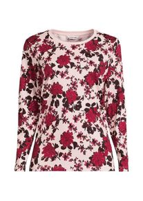 LANDS' END Lang&auml;rmeliges Supima-Shirt mit Rundausschnitt f&uuml;r Damen, Damen, size: regular, Pink, by Lands' End