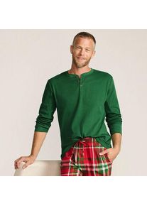 LANDS' END Henley-Schlafshirt f&uuml;r Herren, Herren, size: regular, Gr&uuml;n, Baumwolle, by Lands' End
