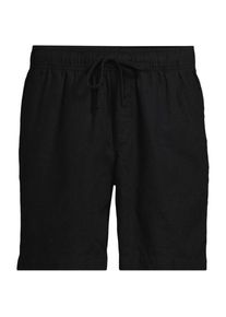 LANDS' END Soft Ease Shorts mit Dehnbund aus Leinenmix f&uuml;r Herren, 18 cm, Herren, size: regular, Schwarz, Leinen/Baumwoll-Mischung, by Lands' End