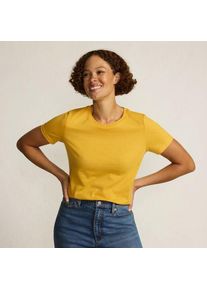 LANDS' END Supima T-Shirt mit Rundhalsausschnitt in Petite-Gr&ouml;&szlig;e f&uuml;r Damen, Damen, size: petite, Gelb, Baumwolle, by Lands' End