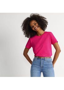 LANDS' END Supima T-Shirt mit Rundhalsausschnitt f&uuml;r Damen, Damen, size: regular, Pink, Baumwolle, by Lands' End
