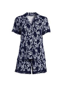 LANDS' END Pyjama-Set mit Shorts und Cooling-Finish in Plus-Gr&ouml;&szlig;e, Damen, size: plus, Blau, by Lands' End