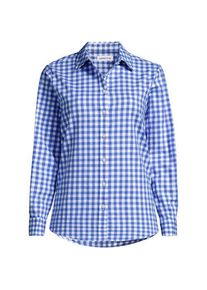 LANDS' END Lange leichte Flanellbluse f&uuml;r Damen in Plus-Gr&ouml;&szlig;e, Damen, size: plus, Blau, by Lands' End
