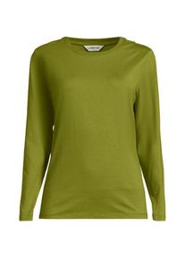 LANDS' END Lang&auml;rmeliges Supima-Shirt mit Rundausschnitt f&uuml;r Damen, Damen, size: regular, Gr&uuml;n, by Lands' End