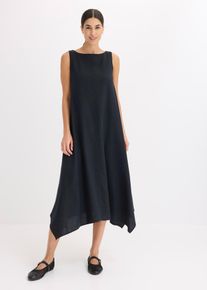 bonprix Tr&auml;gerkleid aus feinem Viskose-Mix, schwarz, Gr.38, Langes ausgestelltes Kleid mit asymmetrischem Saum und seitlichen Taschen, aus Viskose