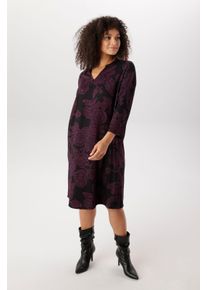 sheego Gro&szlig;e Gr&ouml;&szlig;en Jerseykleid, schwarz-bordeaux, Gr&ouml;&szlig;e 52 - Damen