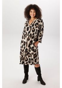 sheego Gro&szlig;e Gr&ouml;&szlig;en Druckkleid, beige-schwarz, Gr&ouml;&szlig;e 52 - Damen