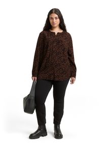 Tom Tailor sheego Gro&szlig;e Gr&ouml;&szlig;en Klassische Bluse, brown black small leo print, Gr&ouml;&szlig;e 46 - Damen