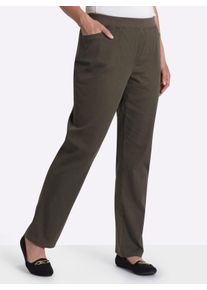 sheego Gro&szlig;e Gr&ouml;&szlig;en Stretch-Jeans mit Rundum-Dehnbund, khaki, Gr&ouml;&szlig;e 52 - Damen