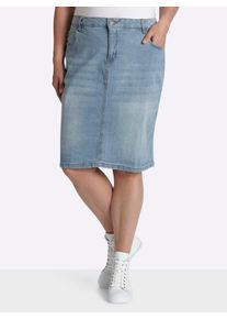 sheego Gro&szlig;e Gr&ouml;&szlig;en Jeansrock schmal geschnitten, blue-bleached, Gr&ouml;&szlig;e 52 - Damen