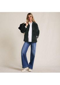 LANDS' END Pl&uuml;schfleece-Jacke f&uuml;r Damen, Damen, size: regular, Gr&uuml;n, Polyester, by Lands' End