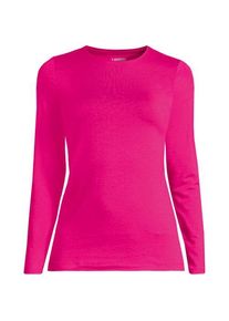 LANDS' END Shirt aus Baumwolle/Modal-Mix mit Rundausschnitt f&uuml;r Damen, Damen, size: regular, Pink, Elasthan/Baumwolle Modal, by Lands' End