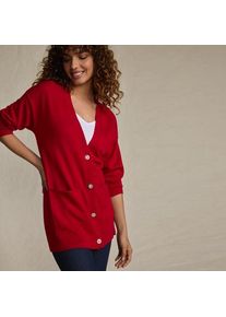 LANDS' END Merino-Cardigan mit Strasskn&ouml;pfen f&uuml;r Damen, Damen, size: regular, Rot, Wolle, by Lands' End