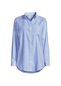 LANDS' END B&uuml;gelleichtes Langarmhemd im Boyfriend-Look f&uuml;r Damen, Damen, size: regular, Blau, Baumwolle, by Lands' End