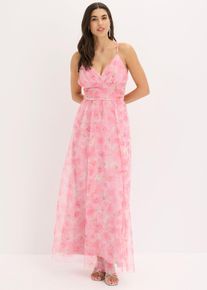 bonprix Maxikleid aus zartem T&uuml;ll mit Drapierung, wei&szlig;, Gr.38, Romantisch und feminin: Maxikleid aus zartem T&uuml;ll mit gekr&auml;useltem Taillen-Einsatz