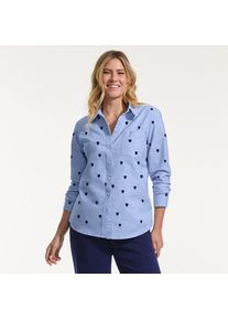 LANDS' END Langarm Oxford-Hemdbluse f&uuml;r Damen, Damen, size: regular, Blau, Baumwolle, by Lands' End