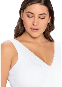 sheego Gro&szlig;e Gr&ouml;&szlig;en B&uuml;gelloser BH in Bustier-Form, mit Spitzenborte, wei&szlig;, Gr&ouml;&szlig;e 110G - Damen