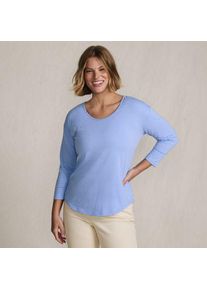 LANDS' END Flie&szlig;endes Shirt mit Ballettausschnitt in Petite-Gr&ouml;&szlig;e f&uuml;r Damen, Damen, size: petite, Blau, Elasthan/Baumwoll-Mischung, by Lands' End