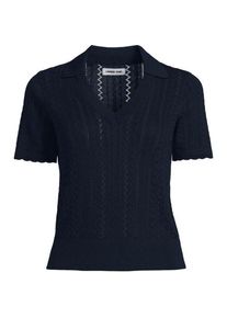 LANDS' END Ajour-Polopullover aus Baumwolle f&uuml;r Damen, Damen, size: regular, Blau, Baumwolle, by Lands' End
