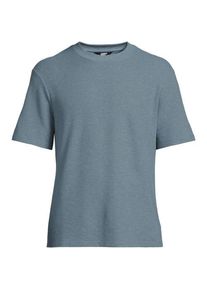 LANDS' END Premium Shirt mit Leinen und Waffelstruktur f&uuml;r Herren, Herren, size: regular, Blau, Leinen/Polyester-Mischung, by Lands' End