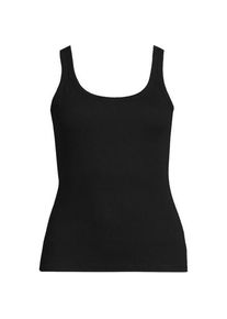 LANDS' END Ripp-Tanktop f&uuml;r Damen, Damen, size: regular, Schwarz, Elasthan/Baumwoll-Mischung, by Lands' End