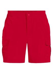 LANDS' END Schnelltrocknende UPF 50 Cargo-Badeshorts f&uuml;r Herren, 18 cm, Herren, size: regular, Rot, Elasthan/Polyester-Mischung, by Lands' End