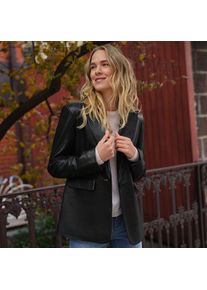 LANDS' END Lederblazer f&uuml;r Damen, Damen, size: regular, Schwarz, Leder, by Lands' End