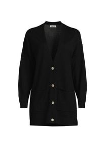LANDS' END Merino-Cardigan mit Strasskn&ouml;pfen f&uuml;r Damen in Petite-Gr&ouml;&szlig;e, Damen, size: petite, Schwarz, Wolle, by Lands' End
