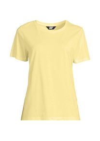 LANDS' END Supima T-Shirt mit Rundhalsausschnitt f&uuml;r Damen, Damen, size: regular, Gelb, Baumwolle, by Lands' End