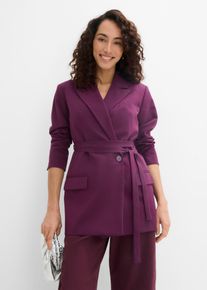 bonprix Blazer mit Bindeg&uuml;rtel, lila, Gr.44, Sch&ouml;ner Blazer mit Bindeg&uuml;rtel