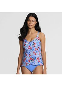 Tankinitop mit Tulpensaum chlorresistent f&uuml;r Damen, Damen, size: regular, Blau, Nylon-Mischung, by Lands' End
