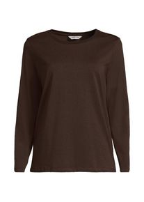 LANDS' END Lang&auml;rmeliges Supima-Shirt mit Rundausschnitt f&uuml;r Damen in Petite-Gr&ouml;&szlig;e, Damen, size: petite, Braun, by Lands' End