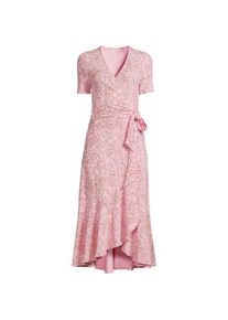 LANDS' END Wickelkleid aus Baumwoll/Modalmix mit kurzen &Auml;rmeln f&uuml;r Damen, Damen, size: regular, Pink, Elasthan/Baumwoll-Mischung/Synthetic-blend, by Lands' End