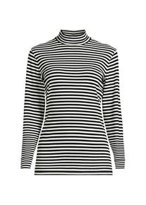 LANDS' END Stehkragen-Shirt in Petite-Gr&ouml;&szlig;e, Damen, size: petite, Schwarz, Baumwolle, by Lands' End