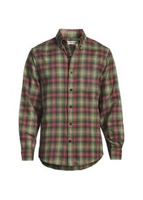 LANDS' END Flanellhemd Flagship, Classic Fit f&uuml;r Herren, Herren, size: regular, Gr&uuml;n, Baumwolle/Baumwoll-Mischung/Polyester-Mischung, by Lands' End