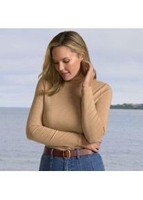LANDS' END Rollkragenshirt aus Baumwoll/Modalmix in Petite-Gr&ouml;&szlig;e, Damen, size: petite, Braun, Baumwolle/Elasthan/Baumwolle Modal, by Lands' End
