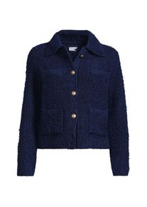 LANDS' END Strukturierte Strickjacke im Couture-Stil f&uuml;r Damen, Damen, size: regular, Blau, Polyacryl/Polyester-Mischung, by Lands' End