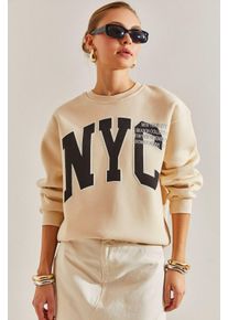 &Uuml;bergro&szlig;er Sweatshirt mit Rundhalsausschnitt und Logo