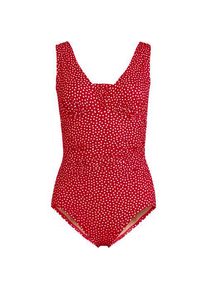 LANDS' END Shape-Badeanzug mit V-Ausschnitt SLENDER f&uuml;r Damen in D-Cup, Damen, size: regular, Rot, Nylon-Mischung, by Lands' End