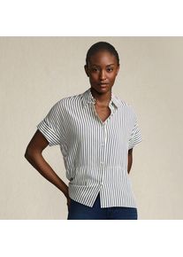 LANDS' END Kurzarm-Hemdbluse f&uuml;r Damen, Damen, size: regular, Blau, Viskose, by Lands' End