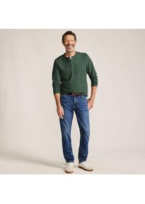 LANDS' END Struktur-Henleyshirt mit Leinen f&uuml;r Herren, Herren, size: regular, Gr&uuml;n, Leinen/Polyester/Polyester-Mischung, by Lands' End