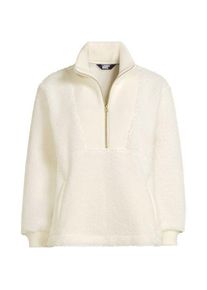 LANDS' END Teddy-Pullover mit Rei&szlig;verschluss f&uuml;r Damen in Plus-Gr&ouml;&szlig;e, Damen, size: plus, Elfenbein, Polyester, by Lands' End